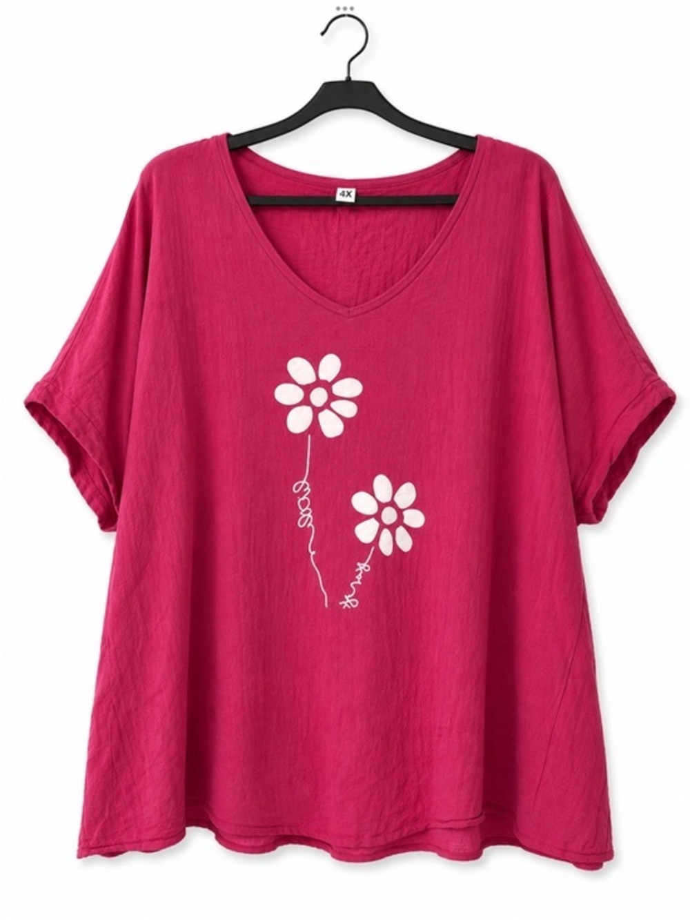 Pink Floral Women's Top plus size 4x summer top